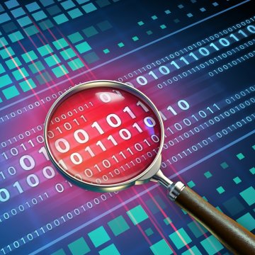 magnifying glass over binary code 0 and 1 computer system optimizer reimage features